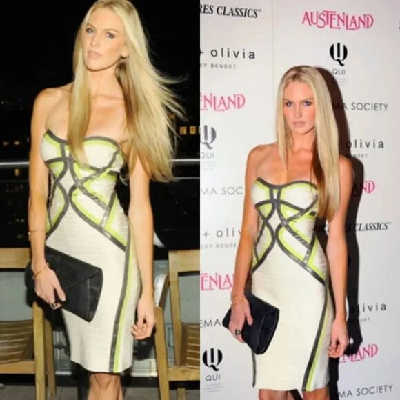 Herve Leger "Anais"  Strapless Bandage Bodycon Dress M NWT $1590 - Picture 1 of 8